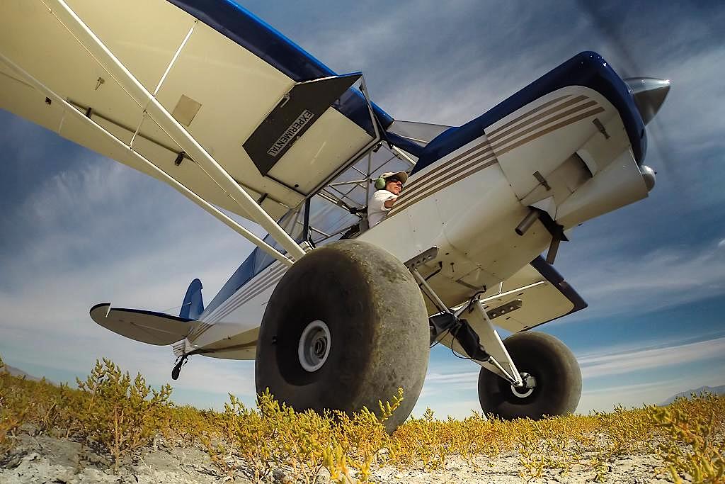Flying the cub at a backcountry airstrip