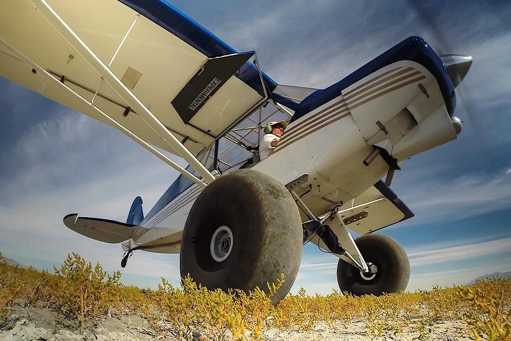 The cub at a backcountry airstrip