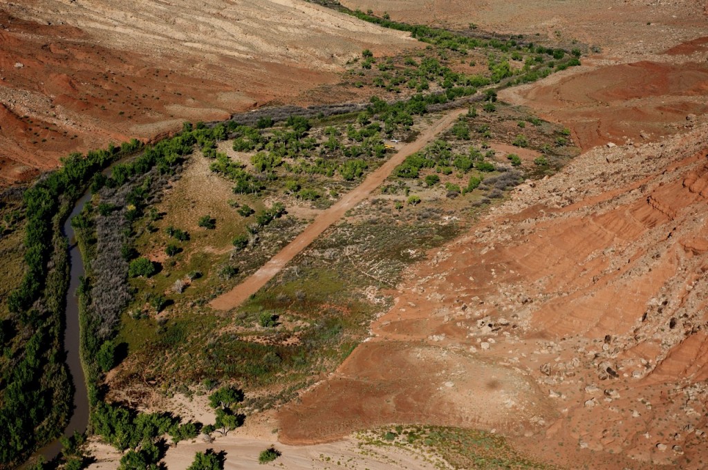 Restoration work on Mexican Mountain Aistrip in Utah - Taken away