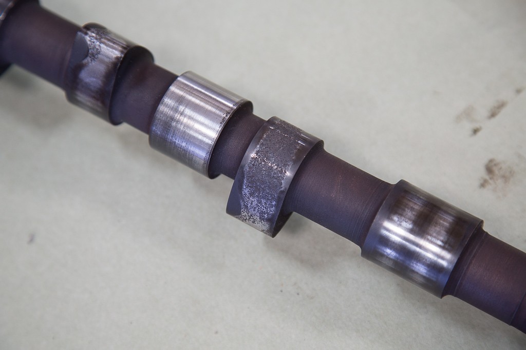 Note the severe rust/corrosion on the camshaft lobe - Aircraft Engine Overhaul
