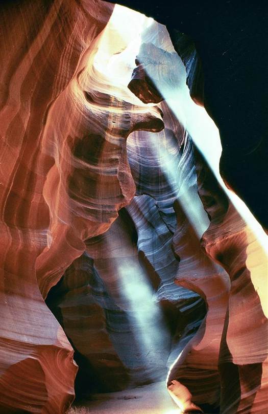 Lower Antelope Canyon with sun shaft - Page Airport: Gateway to Redrock Adventures