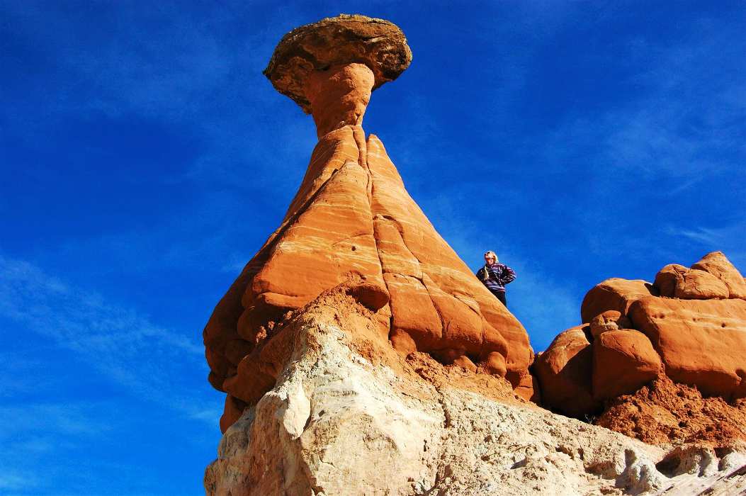 Viewing the toadstools in Escalante Grand Staircase Monument - Page Airport: Gateway to Redrock Adventures