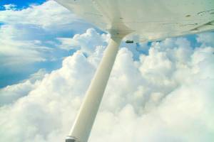 Cloud view from small airplane - Reading METARs