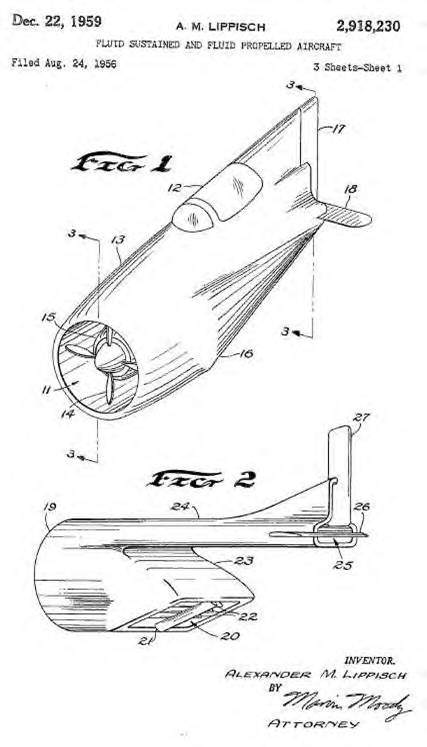 Original design plans for the Lippisch Aerodyne.