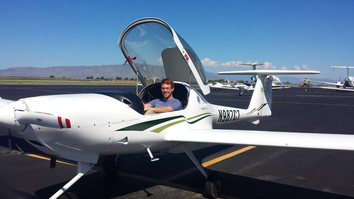 Student Pilot in a Diamond DA20 aircraft.