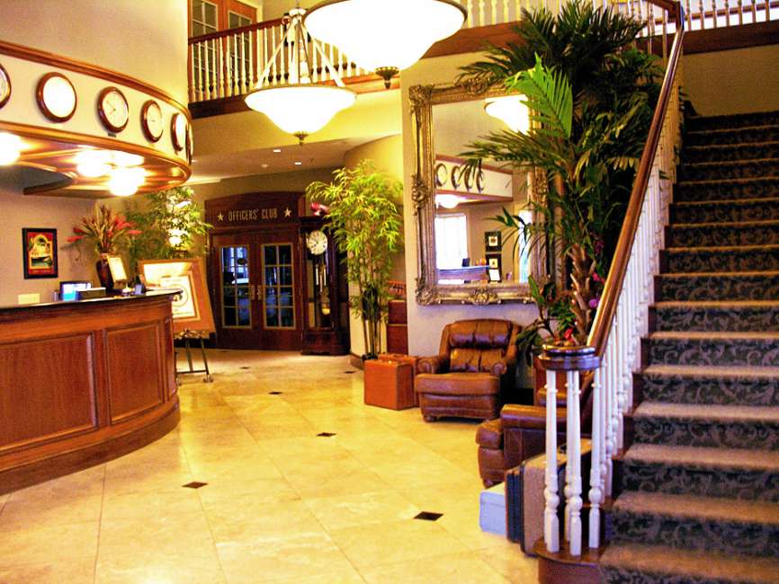 The lobby of the Hangar Hotel at the Gillespie Country Airport.