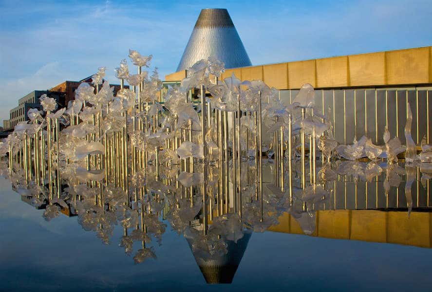 The fluent steps outside the Museum of Glass in Tacoma.