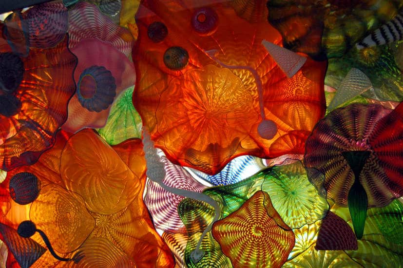 The ceiling of the Glass Bridge in Tacoma.