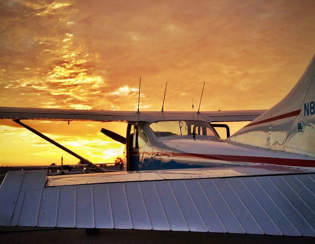 cessna 172 sunset