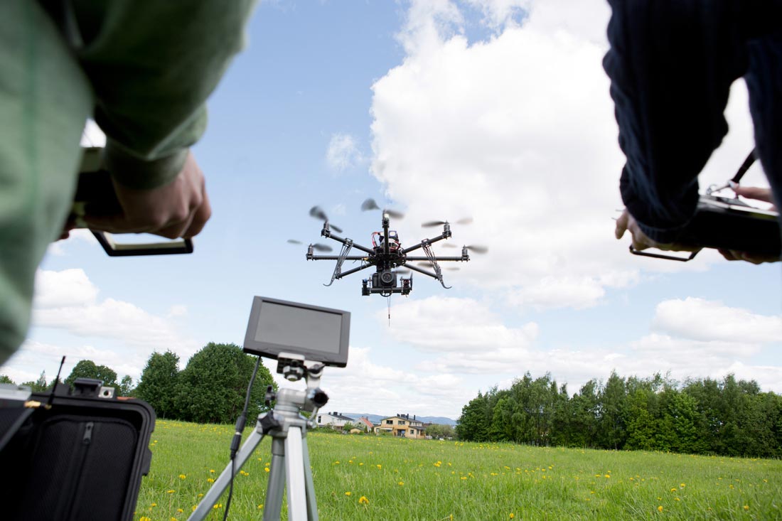 UAS Operator flying a drone, one of many types of unmanned aerial systems