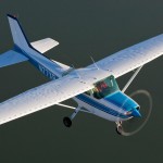 Cessna 172 in flight over the water - Learning to Fly With the Slovenly Pig