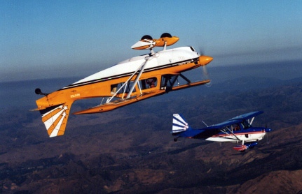 American Champion Decathlon flying inverted