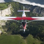 A Pilatus PC-6 Porter in flight over Switzerland