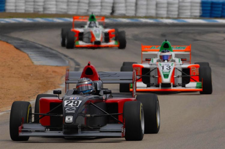 Racers at the Laguna Seca track outside of Monterey