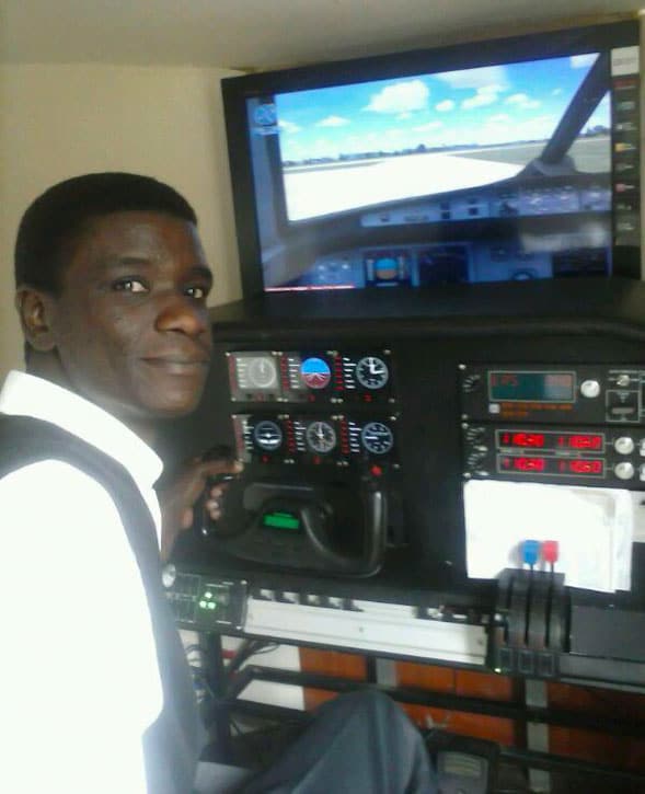 Flight simulator in use at a Kenya flying school