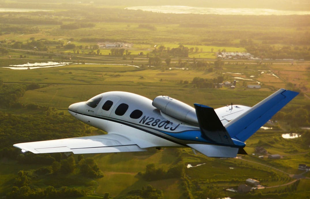 The Cirrus Vision SF50 Jet in flight