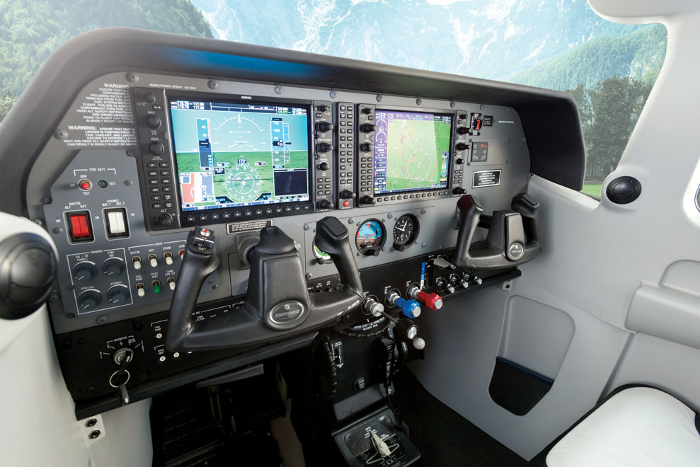Cockpit and instrument panel of a Cessna Turbo Stationair HD