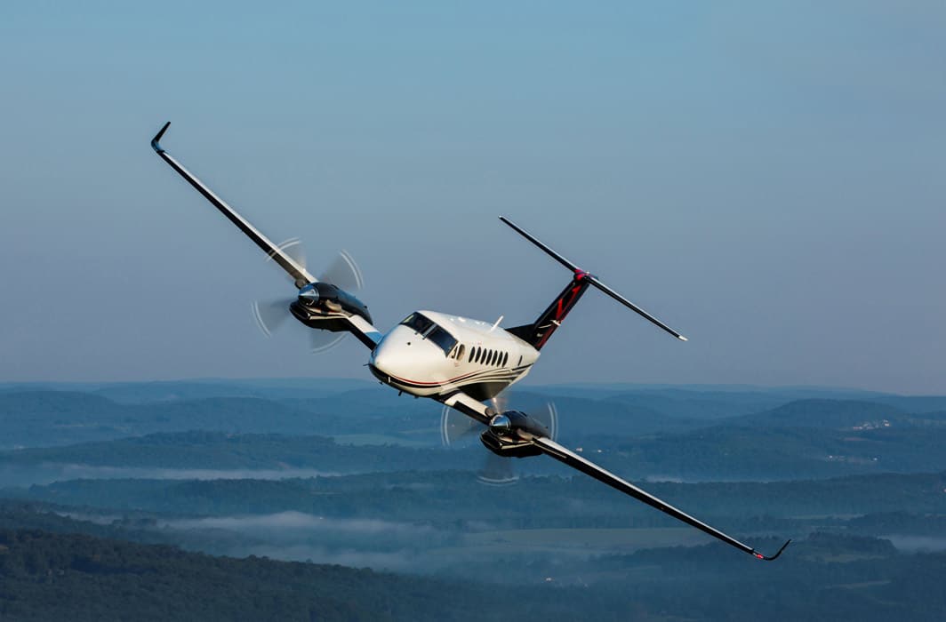 Beechcraft King Air in flight - Textron's Peace of Mind Program for Cessna Caravan, Beechcraft King Air