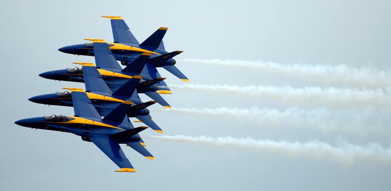 The Blue Angels flying in formation - Retired Blue Angel to be added to Museum of Flight