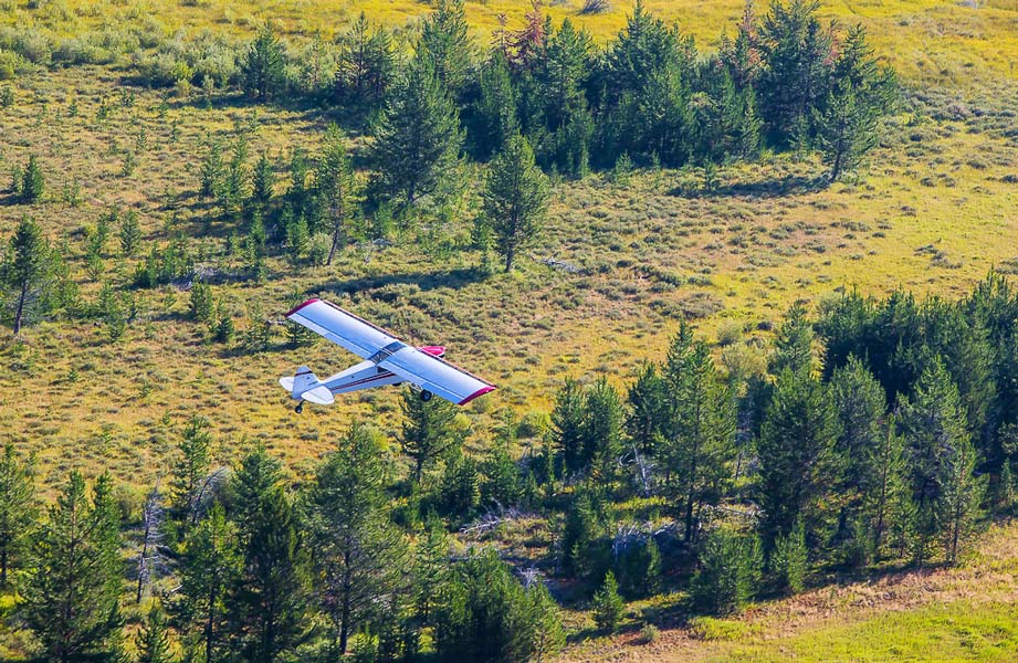 Cub aircraft in the backcountry, enjoying recreational aviation