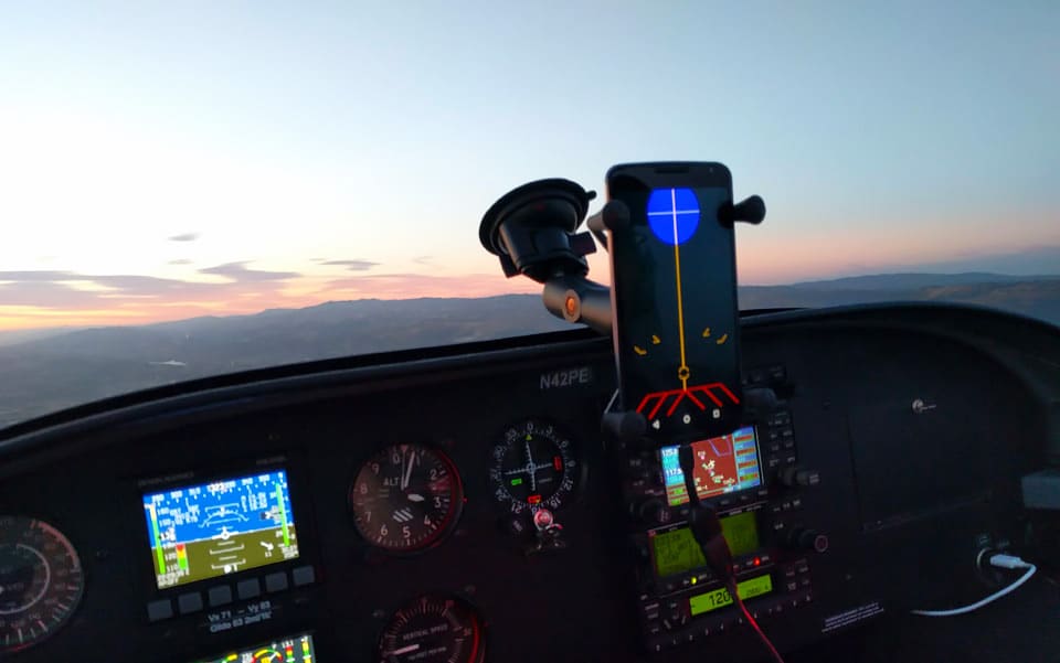 The Airball, winner of the 2016 EAA Founder's Innovation Prize, on an aircraft instrument panel