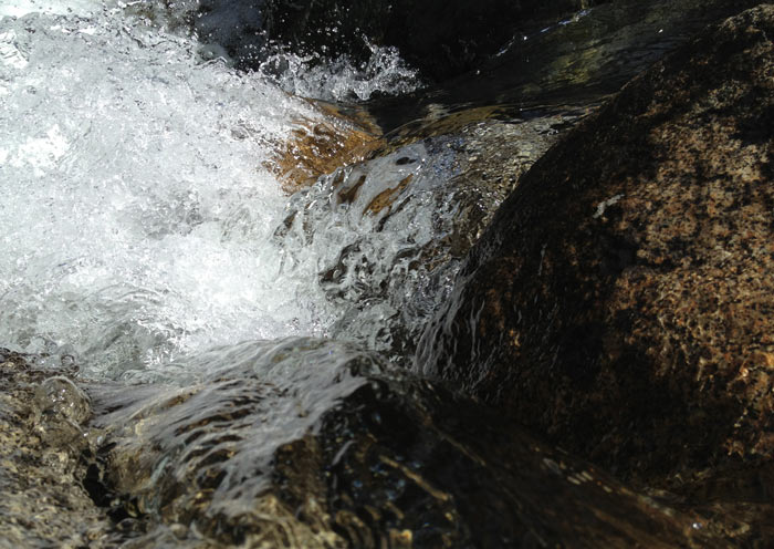 "wild water" running over rocks