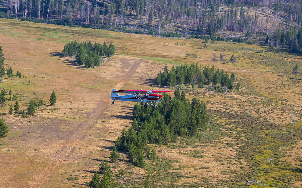 A Cub Aircraft backcountry flying in Idaho