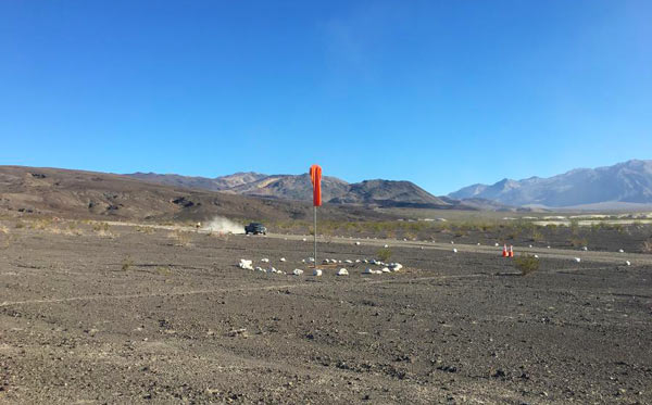 Chicken Strip airstrip in Saline Valley Warm Springs in Death Valley