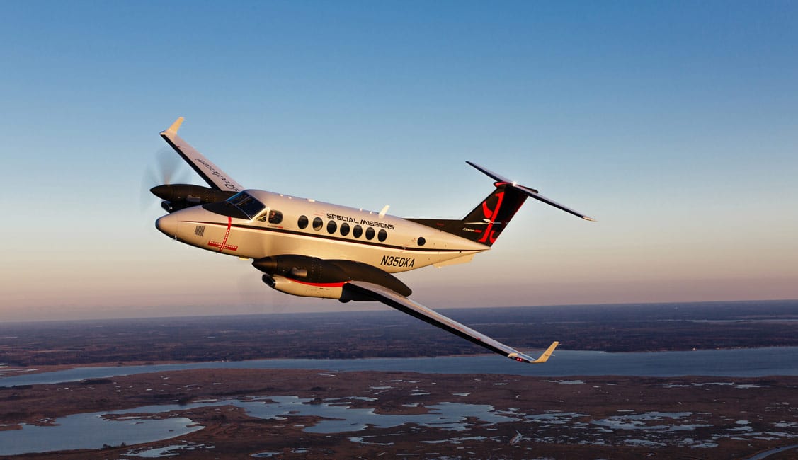 Photo of the special missions King Air 350 platform with extended range