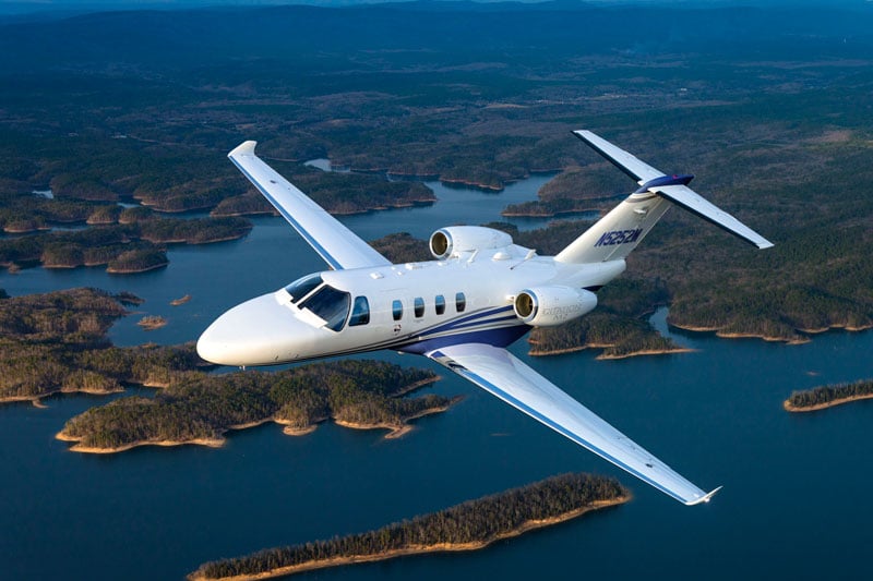 Cessna Citation M2 in flight