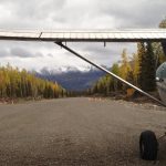 Airplane at Jake's Bar airstrip in the Alaska backcountry