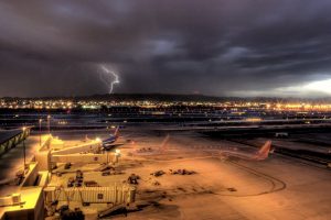 airport lightning storm dangers of night flying