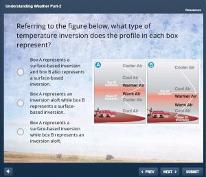 quiz question from understanding aviation weather